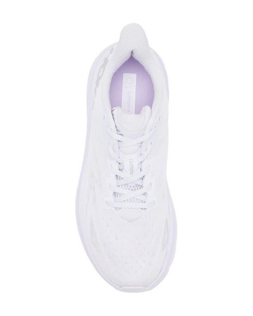 Hoka One One White Clifton 9 Running Shoe