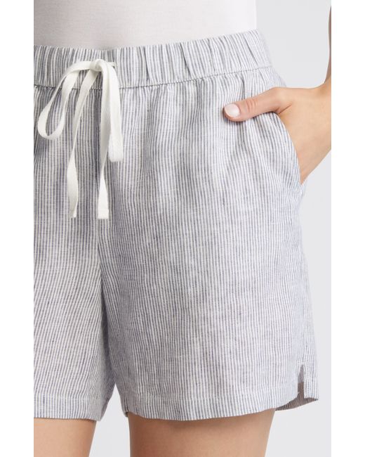 Caslon Blue Caslon(r) Linen Blend Drawstring Shorts