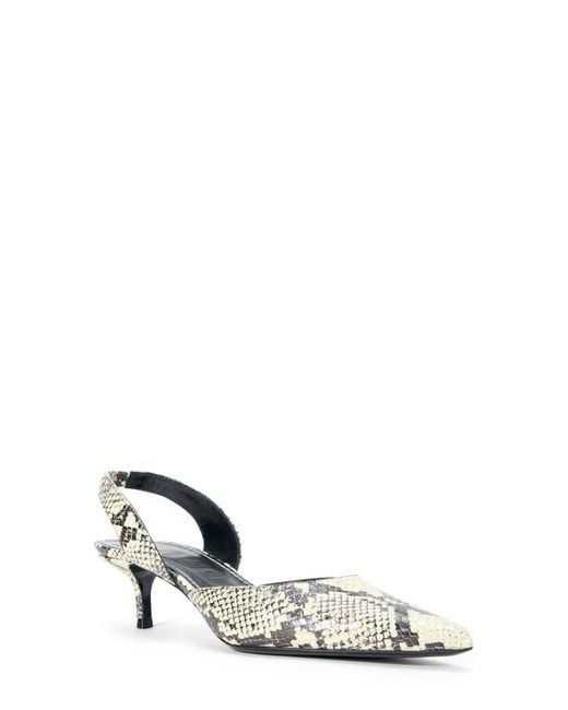 Staud Metallic Sebastian Slingback Pointed Toe Kitten Heel Pump