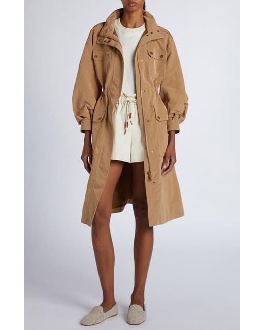 Moncler Nantes Gabardine Parka in Natural | Lyst