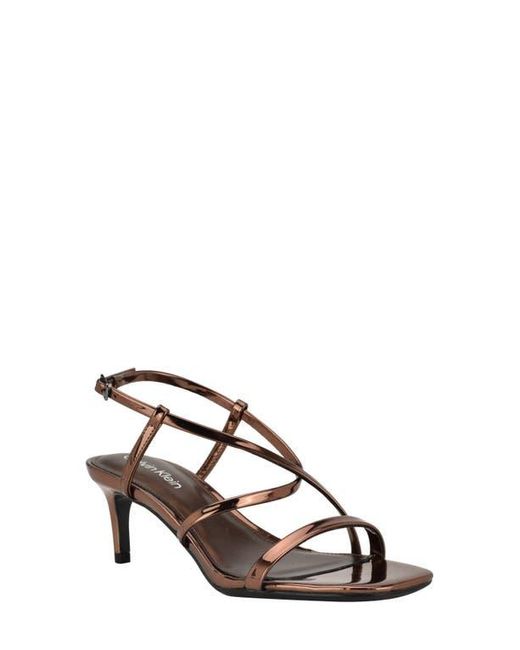 Calvin Klein Brown Ishaya Ankle Strap Sandal