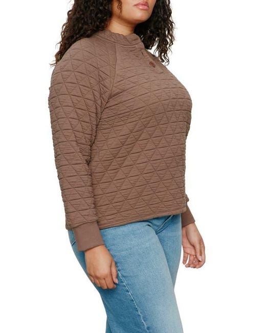 Sanctuary Brown Quilted Popover Top