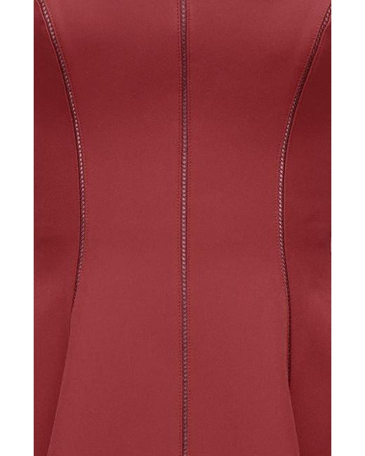 House Of Cb Red Loulette Halter Minidress