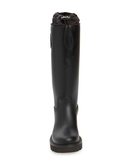 Moncler Black Kickstream Waterproof Rain Boot