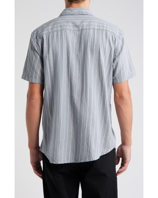 RVCA Blue Dayshift Stripe Ii Short Sleeve Button-Up Shirt for men