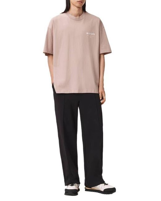 AllSaints Pink Xander Crewneck T-Shirt for men
