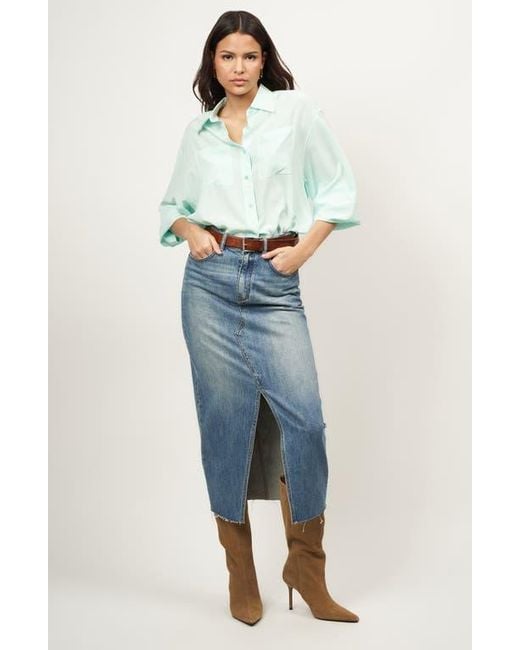 Equipment Blue Oty Oversize Silk Button-Up Shirt