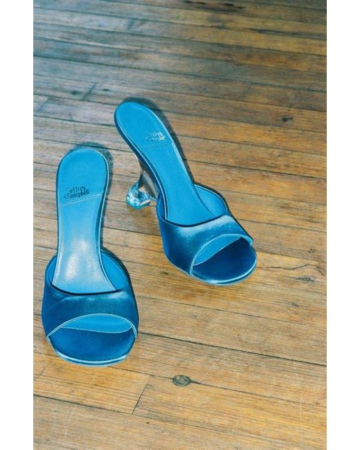 Jeffrey Campbell Blue Mew 2 Satin Slide Sandal