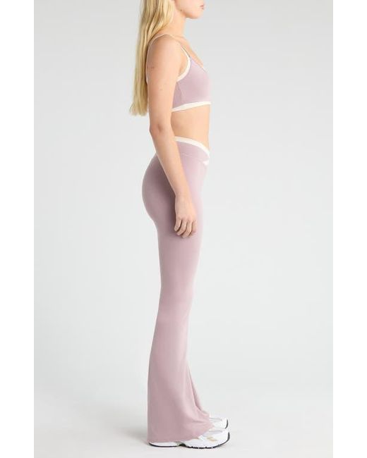 PacSun Pink Contrast Crossover Flare Leggings