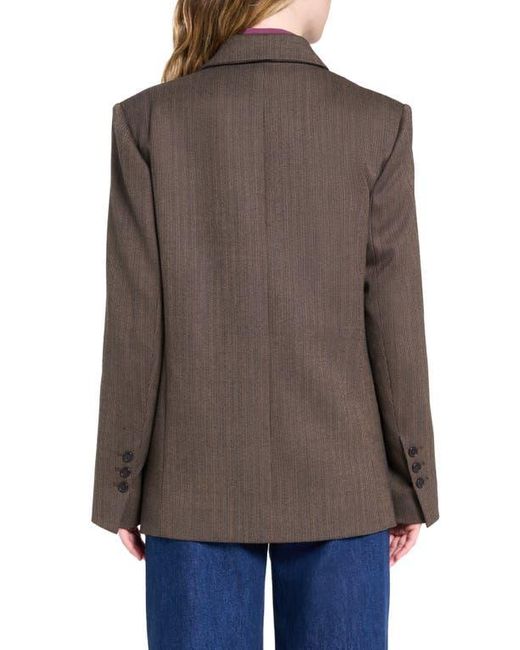 Twp Brown Harper Wool Blend Double Breasted Blazer