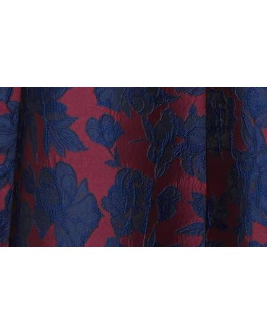 Alfred Sung Blue Bow One-Shoulder Jacquard Ballgown