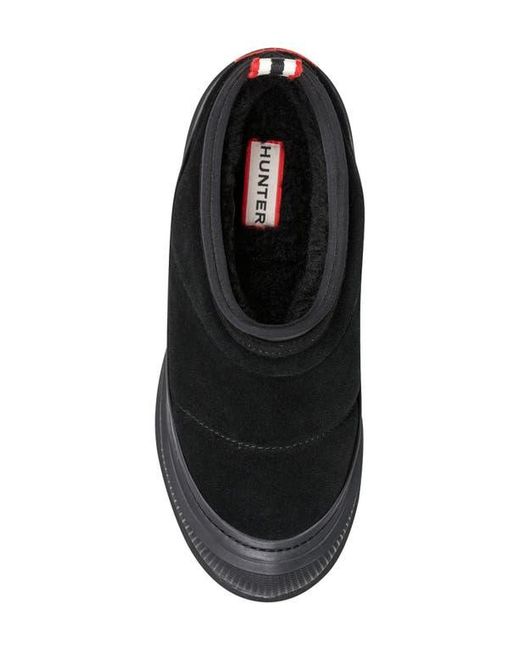 Hunter Black Askern Waterproof Suede Platform Bootie