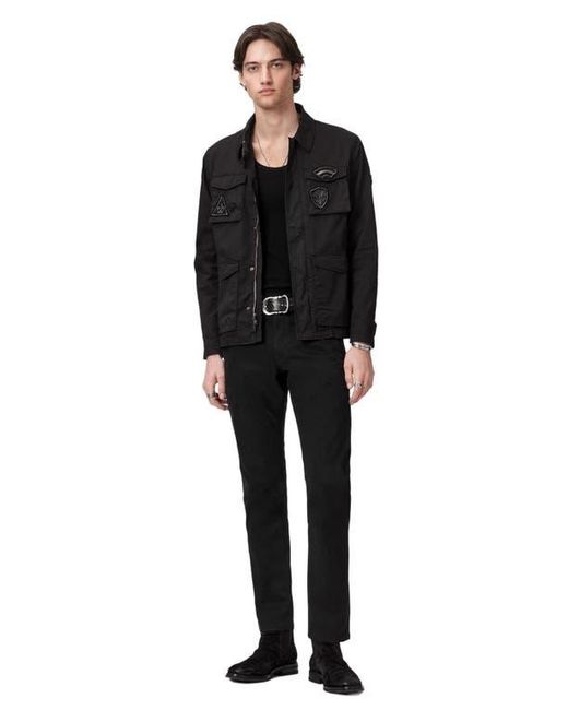 John Varvatos Black Kade Patch Field Jacket for men
