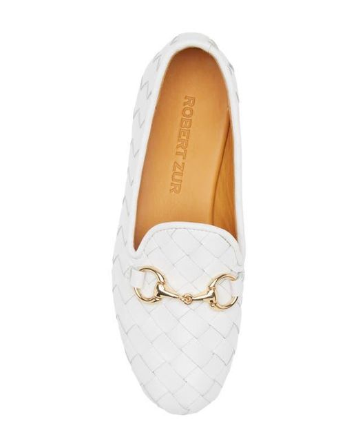 Robert Zur White Letti Bit Woven Loafer