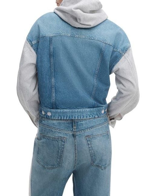 Rag & Bone Blue Rb Miramar Mixed Media Jacket