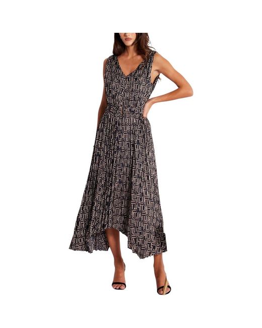 Bishop + Young Brown Highbrow Pleat Dress