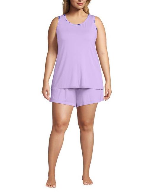 Lands' End Purple Cooling 3 Piece Pajama Set