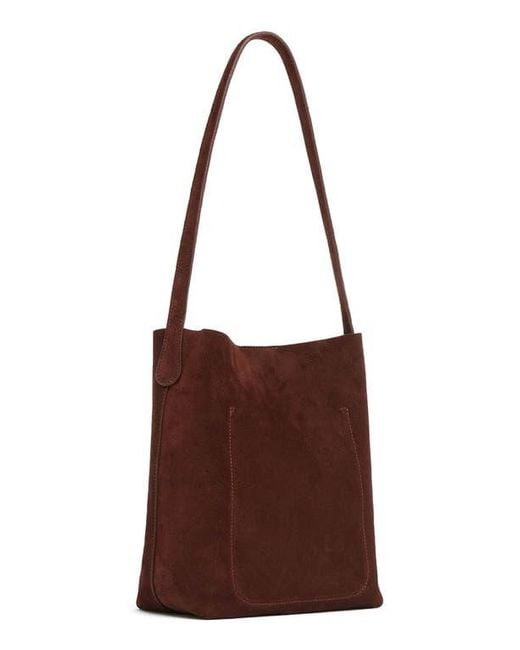Mansur Gavriel Brown Small Everyday Cabas Suede Hobo Bag
