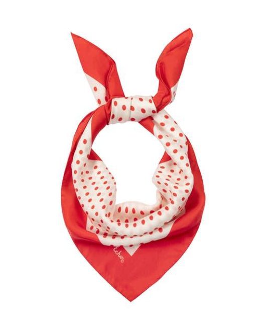 Echo Red Pin Dot Silk Scarf