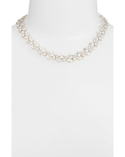 Nordstrom White Cubic Zirconia Cluster Collar Necklace