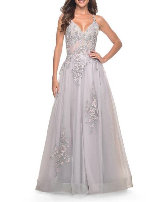 open lace back dress Kaylani Burgundy Mermaid V Neck Glitter Jersey Long Prom Dress with Slit