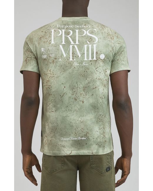 PRPS Green Fire Valley Graphic T-shirt for men