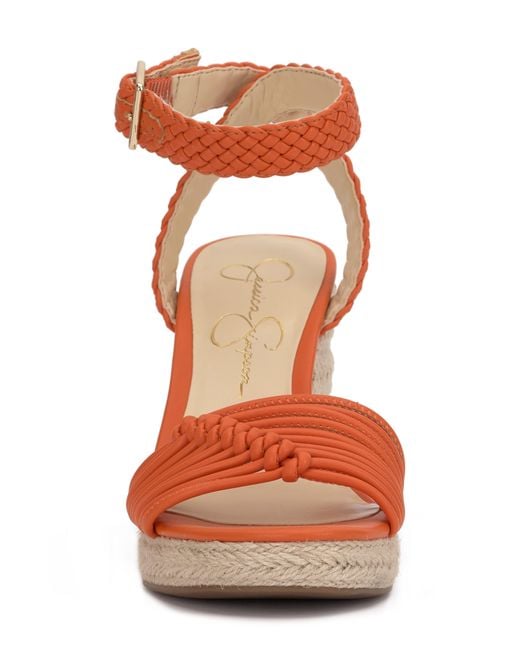 Jessica Simpson Orange Talise Ankle Strap Espadrille Platform Wedge Sandal
