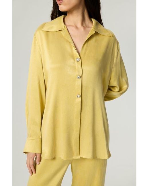 Nocturne Yellow Belted Shirt With Statement Buttons