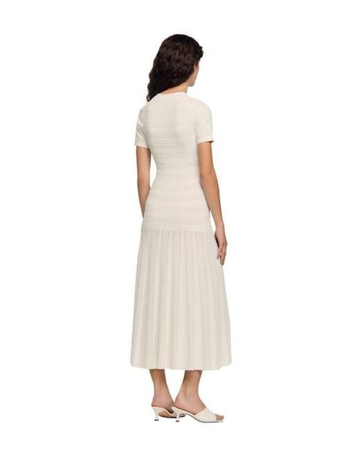 Sandro Knit Maxi Dress in White | Lyst