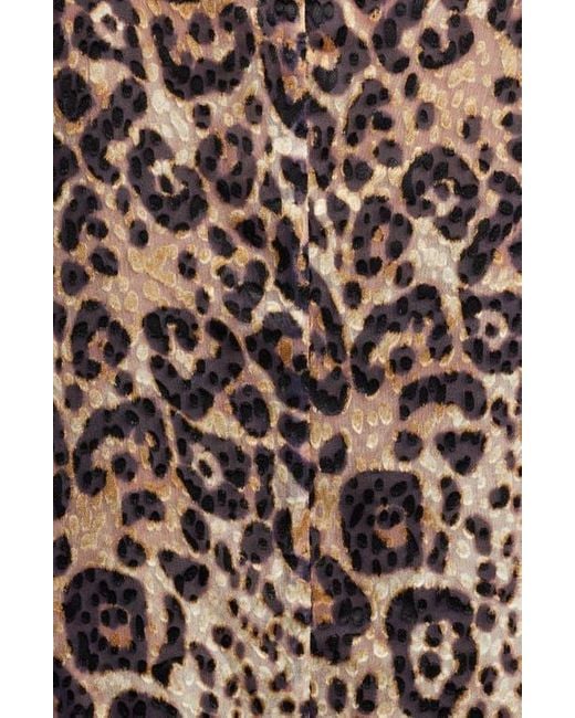 Tahari Black The Minnie Leopard Print Top