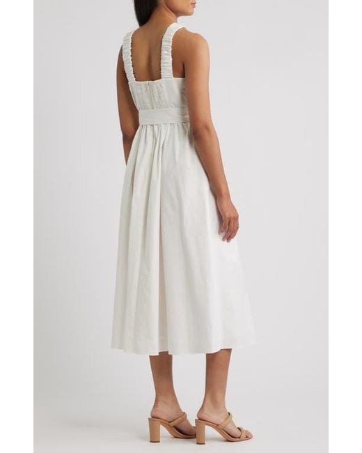 Anne Klein Crisscross Halter Midi Dress in White | Lyst
