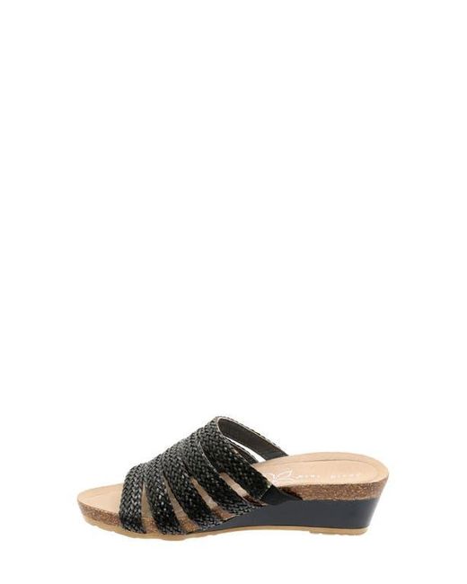 David Tate Gray Fabiana Platform Wedge Slide Sandal