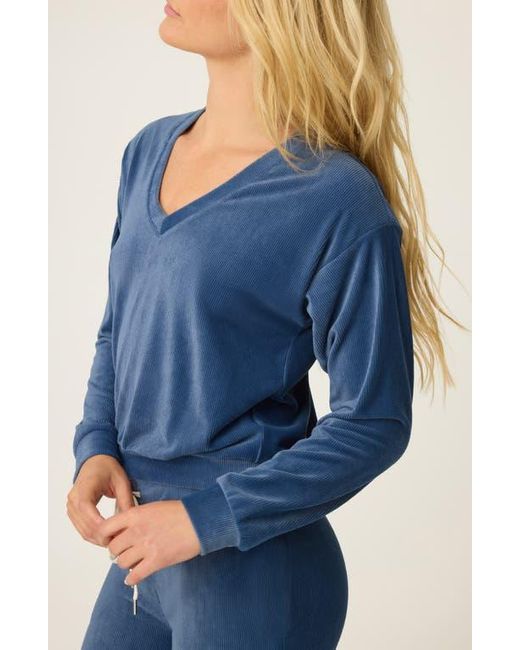 Pj Salvage Blue Craving Corduroy Long Sleeve Pajama Top