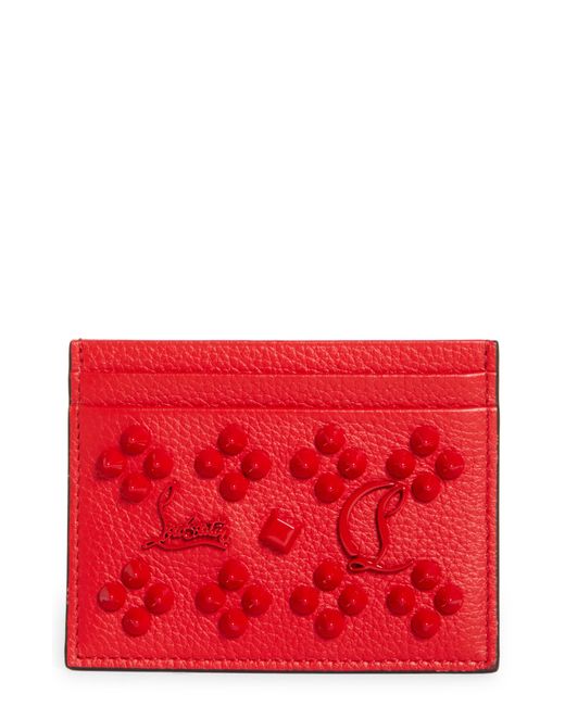 Christian Louboutin Red Kios Simple Leather Card Case