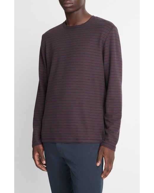 Vince Purple Striped Pima Cotton Piqué Long-Sleeve T-Shirt for men