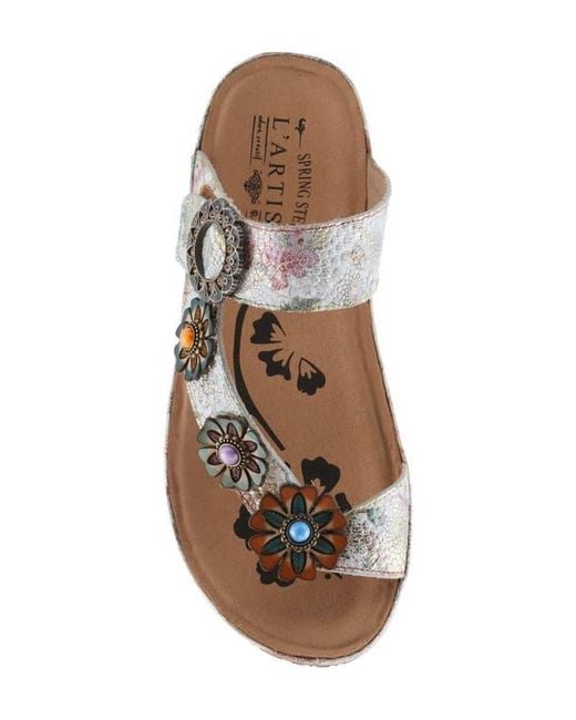 Spring Step White Blissbloom Platform Wedge Flip Flop