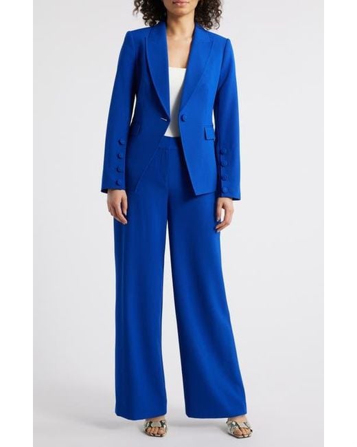 Tahari Blue One-Button Blazer