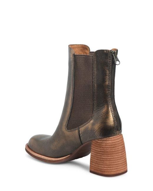 Kork-Ease Brown Leather Chelsea Block-Heel Boots