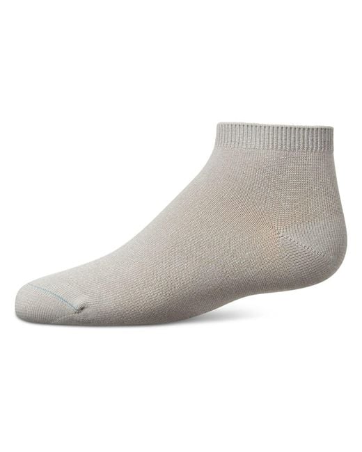 Memoi Gray Basic Silky-Soft Gauge Ankle Sock