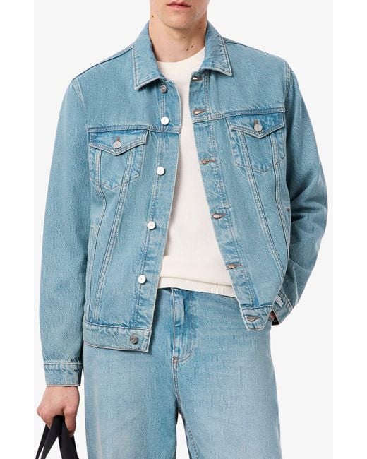 Lacoste Blue Crocodile Logo Denim Jacket for men
