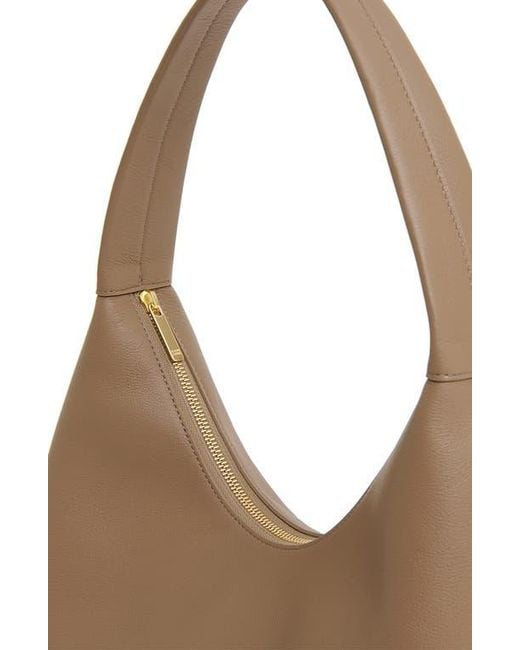 Mansur Gavriel Brown Candy Pebbled Leather Shoulder Bag