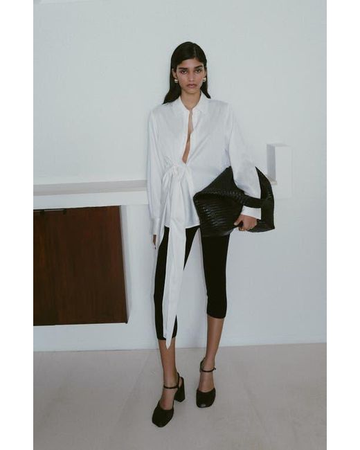Mango White Side Knot Shirt