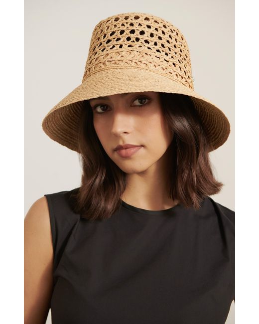 Helen Kaminski Natural Zandar Raffia Bucket Hat
