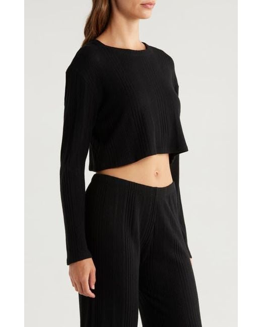 Andine Black Maeve Palermo Rib Long Sleeve Crop Top