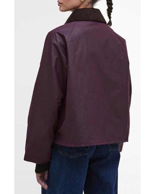 Barbour Purple Arlene Water Repellent Waxed Jacket