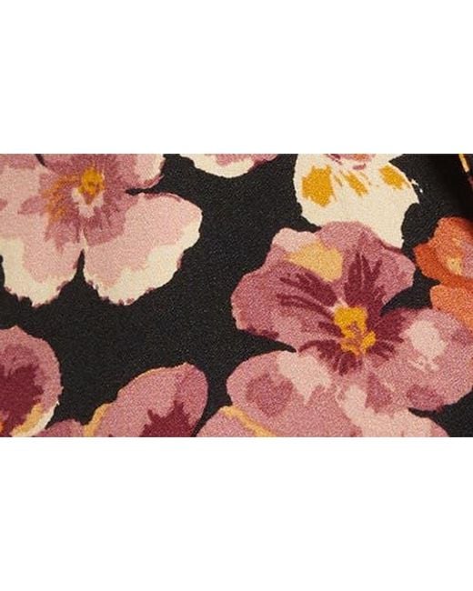 Reformation Multicolor Joelle Floral Tie Neck Button-Up Top