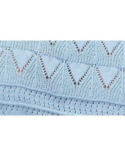 Vero Moda Blue Bali Open Stitch Knit Cotton Tank