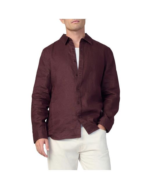 Joe's Jeans Purple Jakob Linen Button-Up Shirt for men