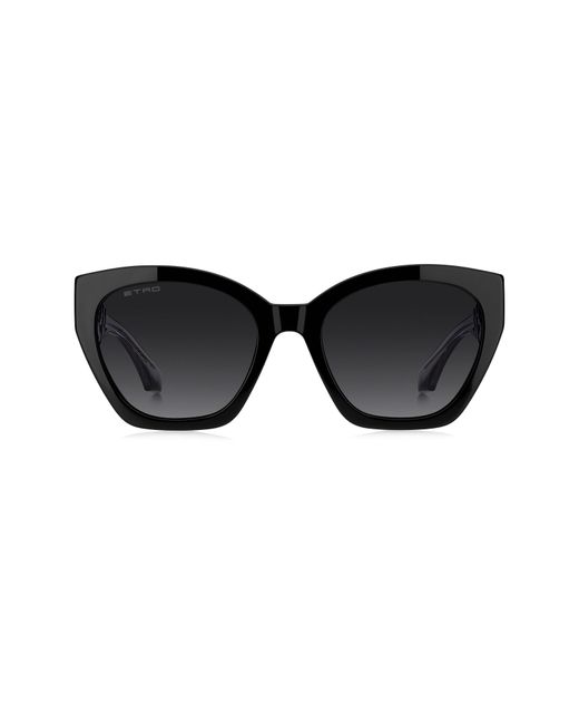 Etro Black 55Mm Rectangular Cat Eye Sunglasses