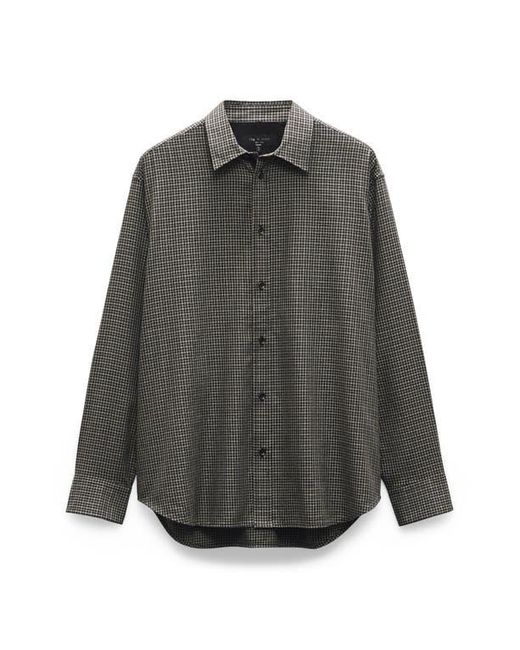 Rag & Bone Gray Matthew Cotton Blend Flannel Button-Up Shirt for men